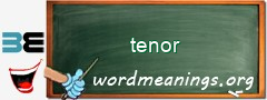 WordMeaning blackboard for tenor